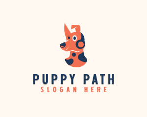 Headphones Puppy Dog logo design