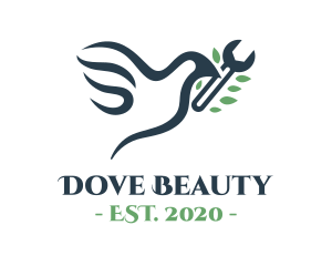 Dove Repair Spanner Wrench logo design