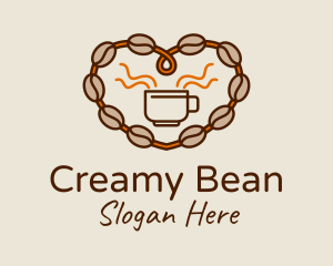 Heart Coffee Beans  logo design