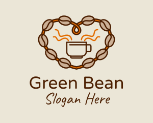 Heart Coffee Beans  logo design