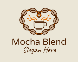 Heart Coffee Beans  logo design