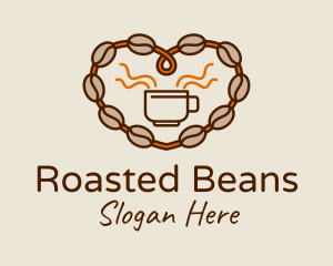 Heart Coffee Beans  logo design