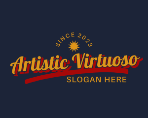 Retro Sun Wordmark logo design