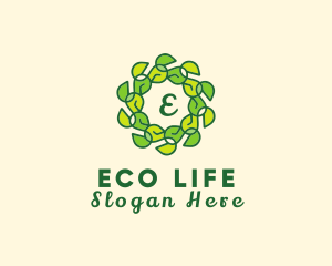 Natural Leaf Organic Wreath logo design