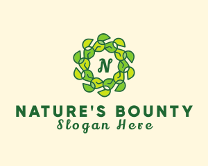 Natural Leaf Organic Wreath logo design