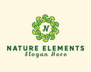 Natural Leaf Organic Wreath logo design