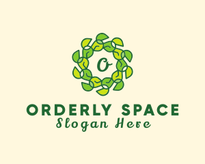 Natural Leaf Organic Wreath logo design