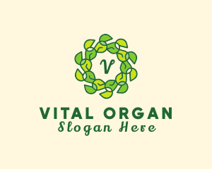 Natural Leaf Organic Wreath logo design