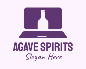 Purple Bottle Laptop logo design