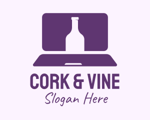 Purple Bottle Laptop logo design