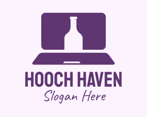 Purple Bottle Laptop logo design