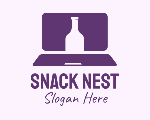 Purple Bottle Laptop logo design