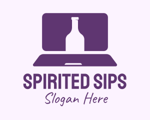 Purple Bottle Laptop logo design