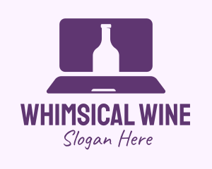 Purple Bottle Laptop logo design