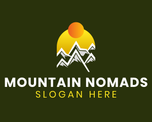 Natural Mountain Sunrise logo design