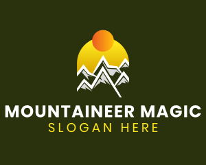 Natural Mountain Sunrise logo design