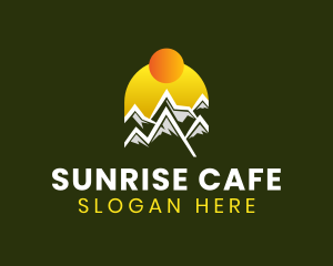 Natural Mountain Sunrise logo design