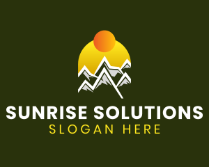 Natural Mountain Sunrise logo design