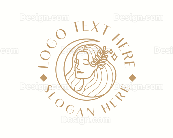 Moon Woman Beauty Logo