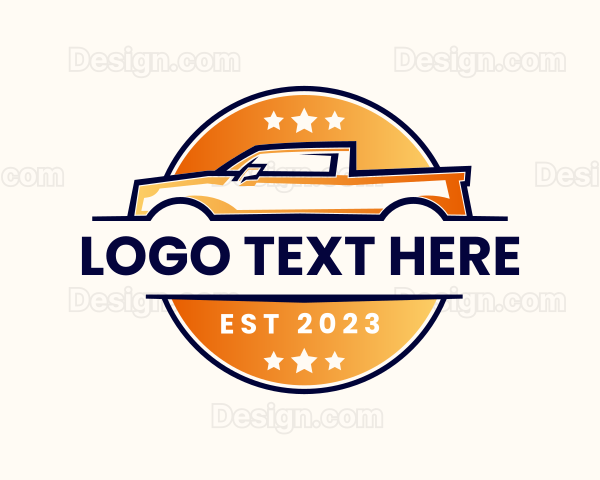 Pickup Car Transport Logo