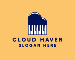 Cloud Piano Keys logo design