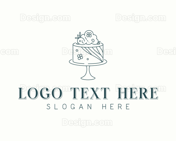 Floral Wedding Cake Logo