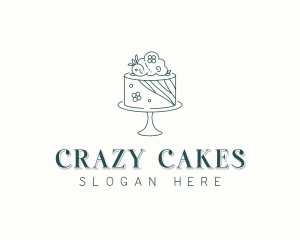 Floral Wedding Cake logo design