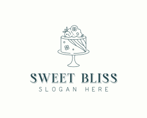 Floral Wedding Cake logo design