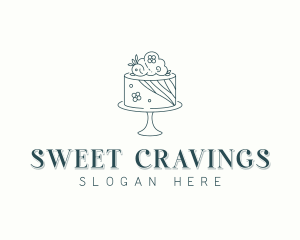 Floral Wedding Cake logo design