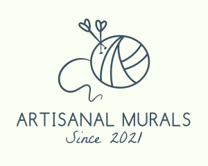 Heart Needle Yarn logo design