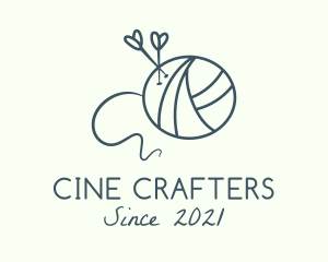 Heart Needle Yarn logo design