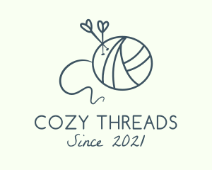 Heart Needle Yarn logo design