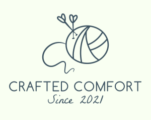 Heart Needle Yarn logo design