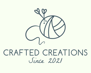 Heart Needle Yarn logo design