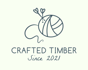 Heart Needle Yarn logo design