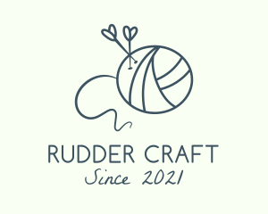 Heart Needle Yarn logo design