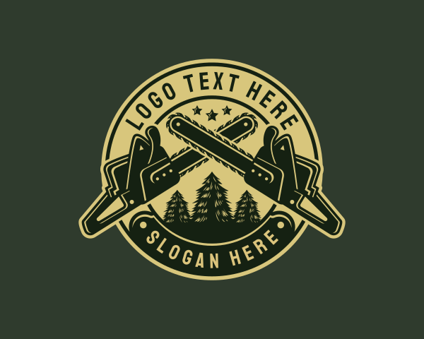 Chainsaw Lumberjack Carpentry logo