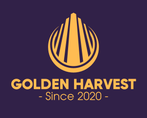 Golden Skyscraper Tower logo design