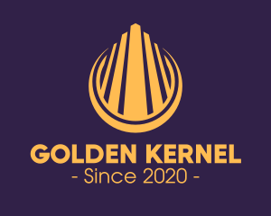 Golden Skyscraper Tower logo design