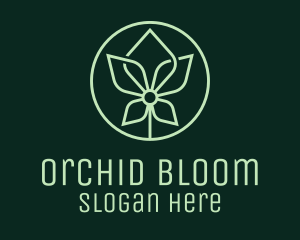 Green Orchid Monoline Badge logo