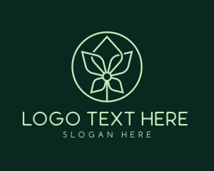 Green Orchid Monoline Badge logo