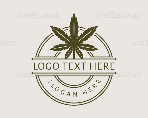 Marijuana Round Badge Logo