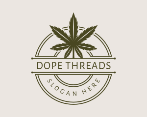 Marijuana Round Badge logo design