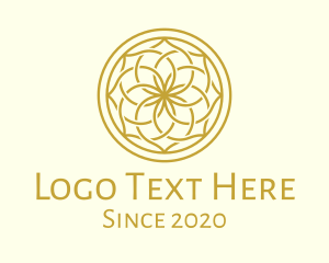 Golden Mandala Flower Pattern logo