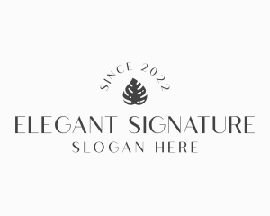 Elegant Leaf Wordmark logo design