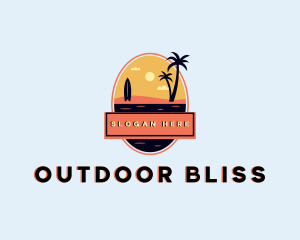 Sunset Beach Vacation logo design