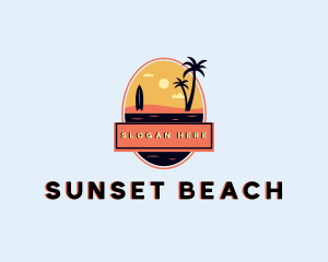 Sunset Beach Vacation logo design