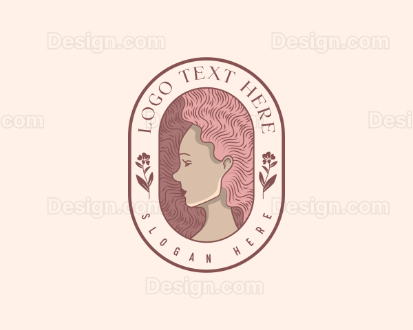 Curly Babe Hair Woman Logo