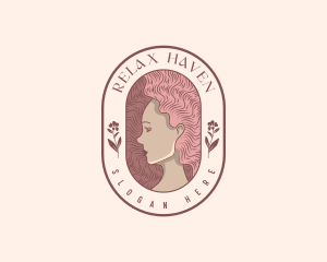 Curly Hair Woman Logo
