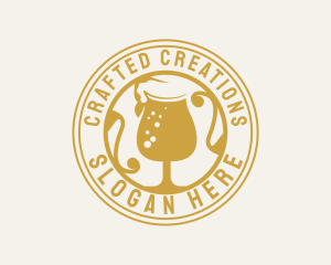 Golden Beer Glassware logo design